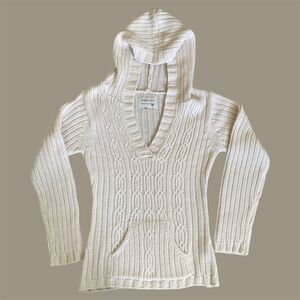 Piazza Italia Sweater Womens Pullover Hoodie size XL Cream‎ Knit